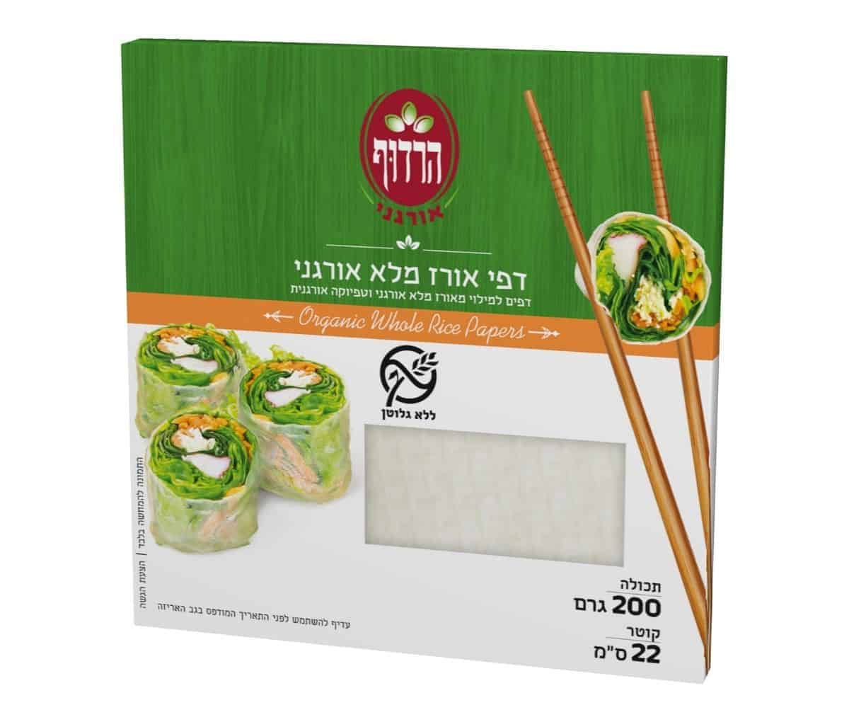 דפי אורז מלא לל"ג אורגני הרדוף 200 גרם