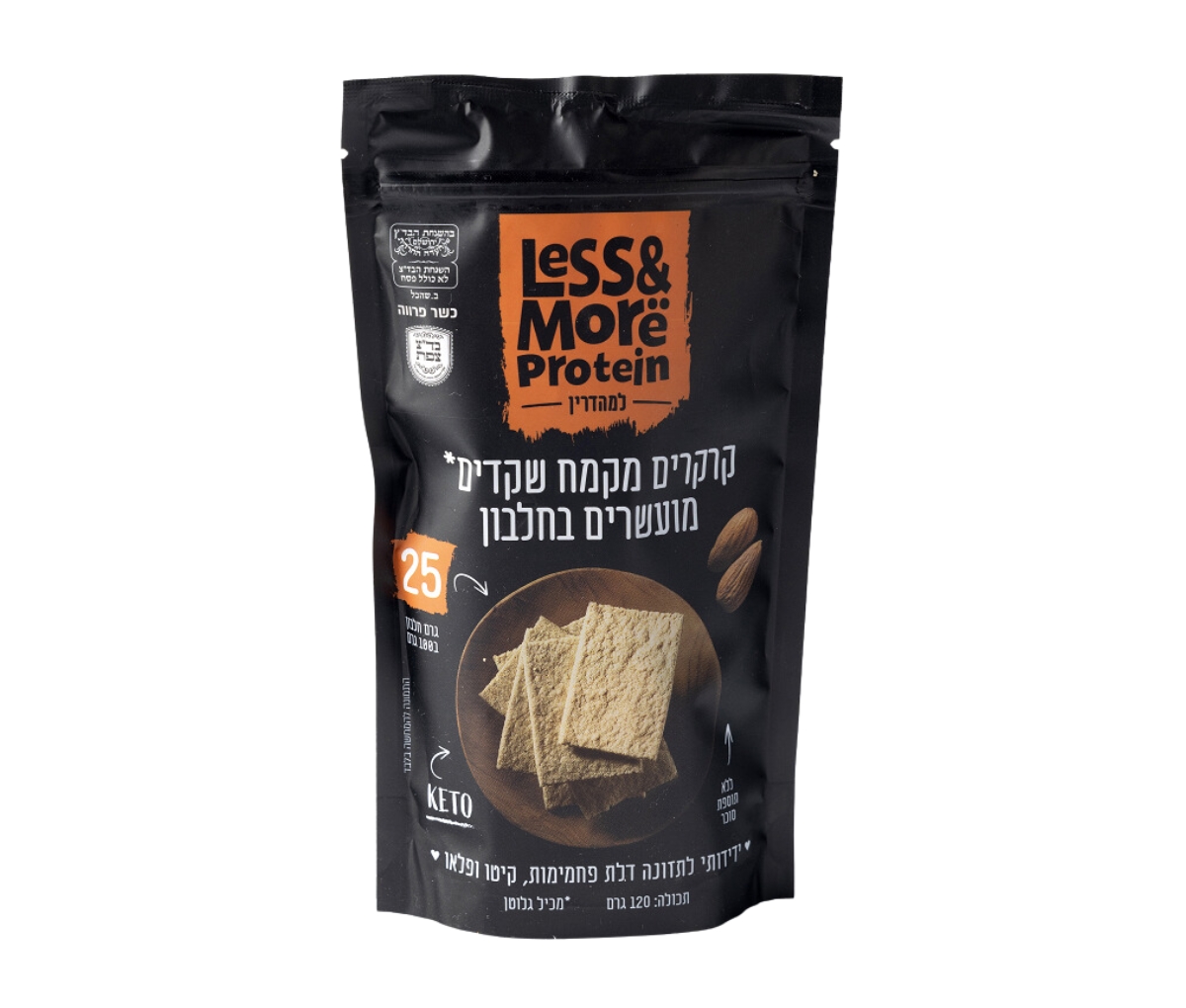 קרקר מקמח שקדים מעושר בחלבון less and mo